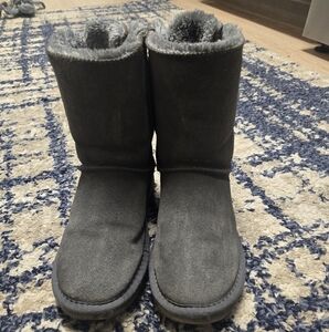 Gray Ugg Shearling Fur Lined Boots